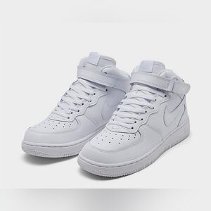 Nike Kids All-White High-Top Sneakers 6Y